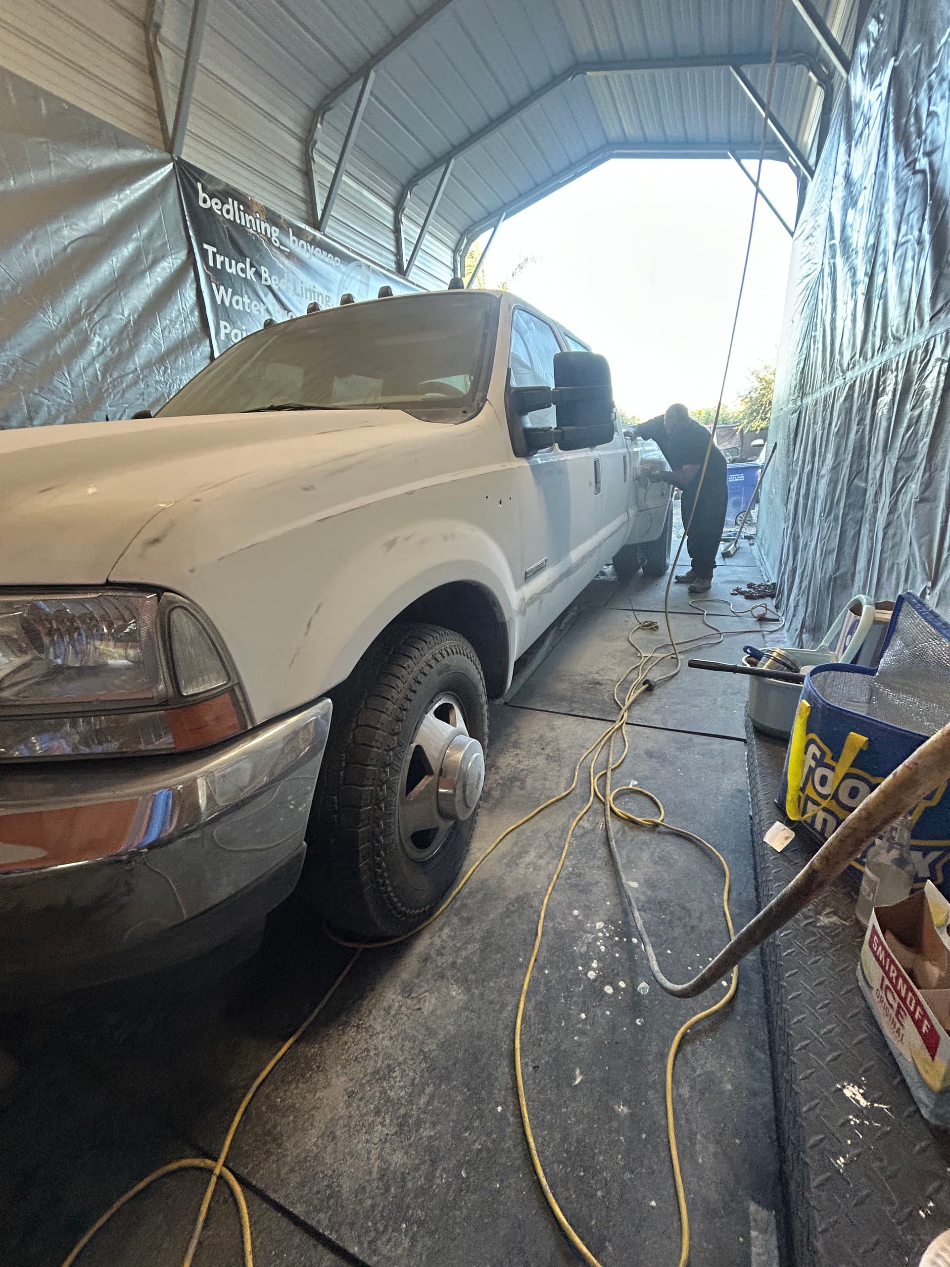 Ford F-350 Dually Gets Full Truck Bed Coating and Body Work