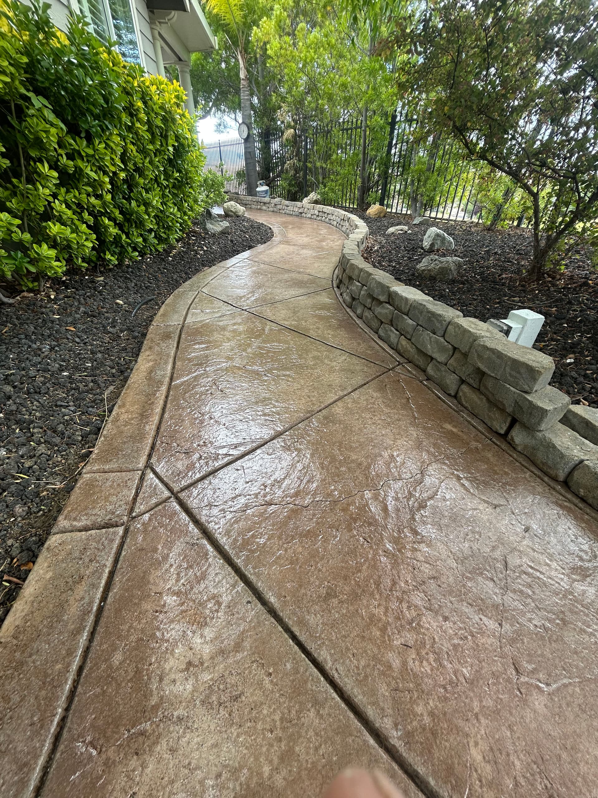 Gallery photos for Stamped Concrete Patio and Walkway Clean and Seal: Image #8