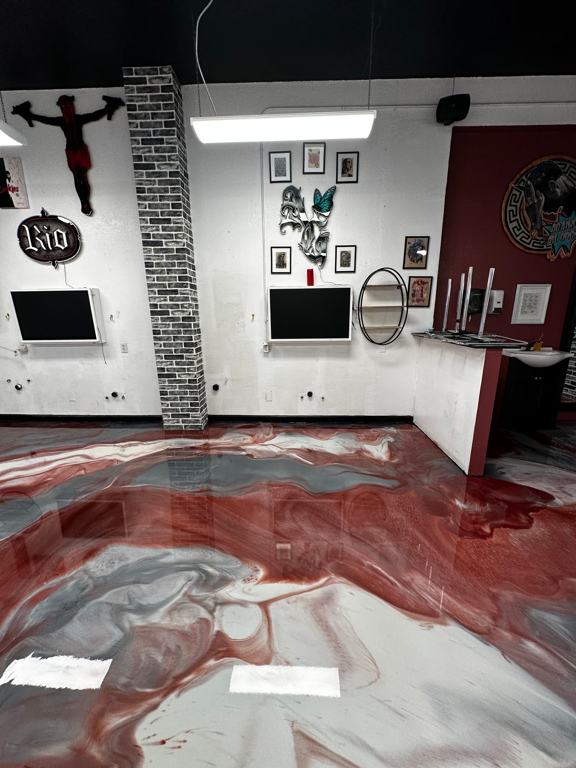 Gallery photos for Metallic Epoxy Floor Install at a Family-Run Tattoo Shop: Image #4