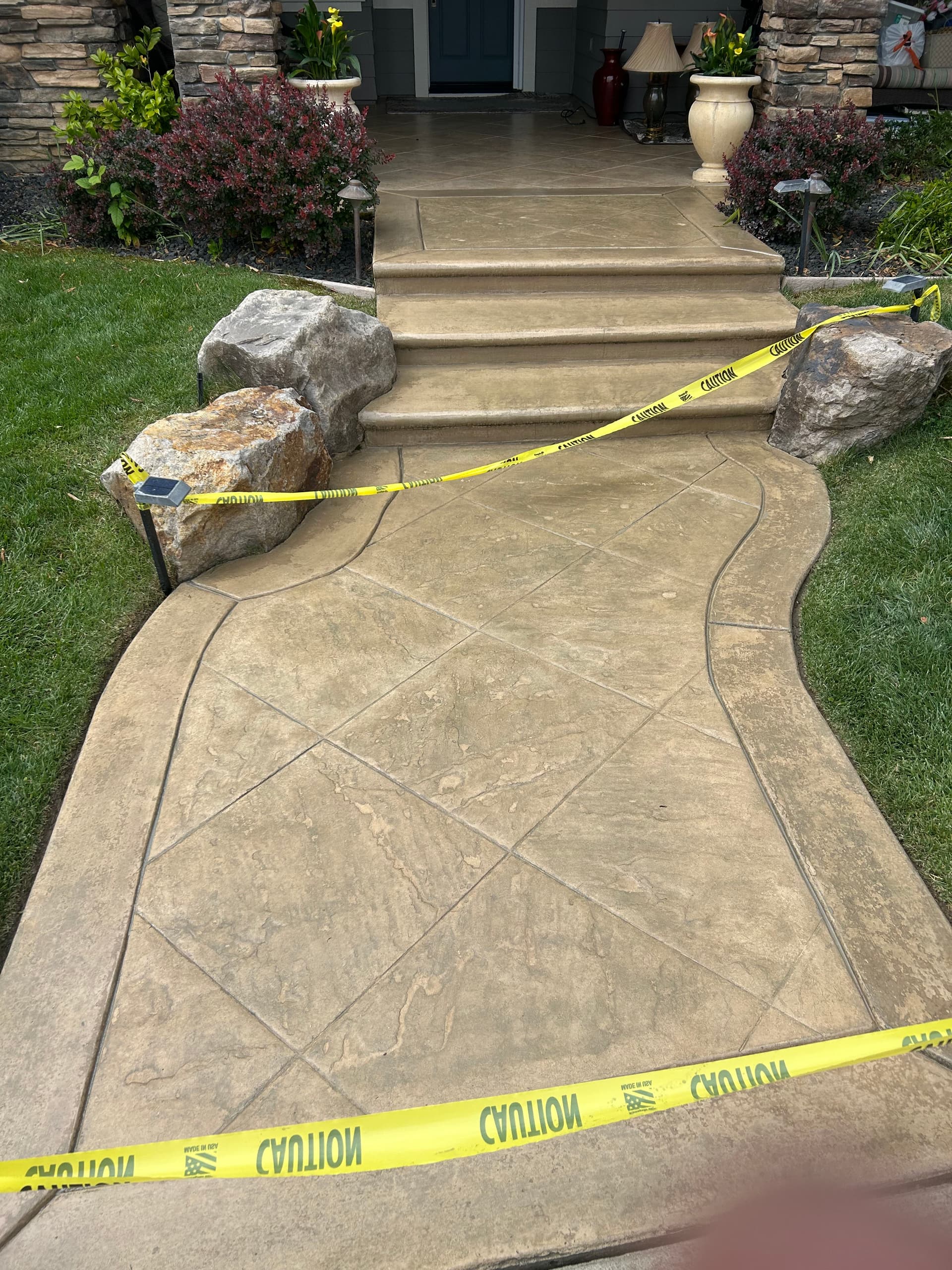 Stamped Concrete Patio and Walkway Clean and Seal image