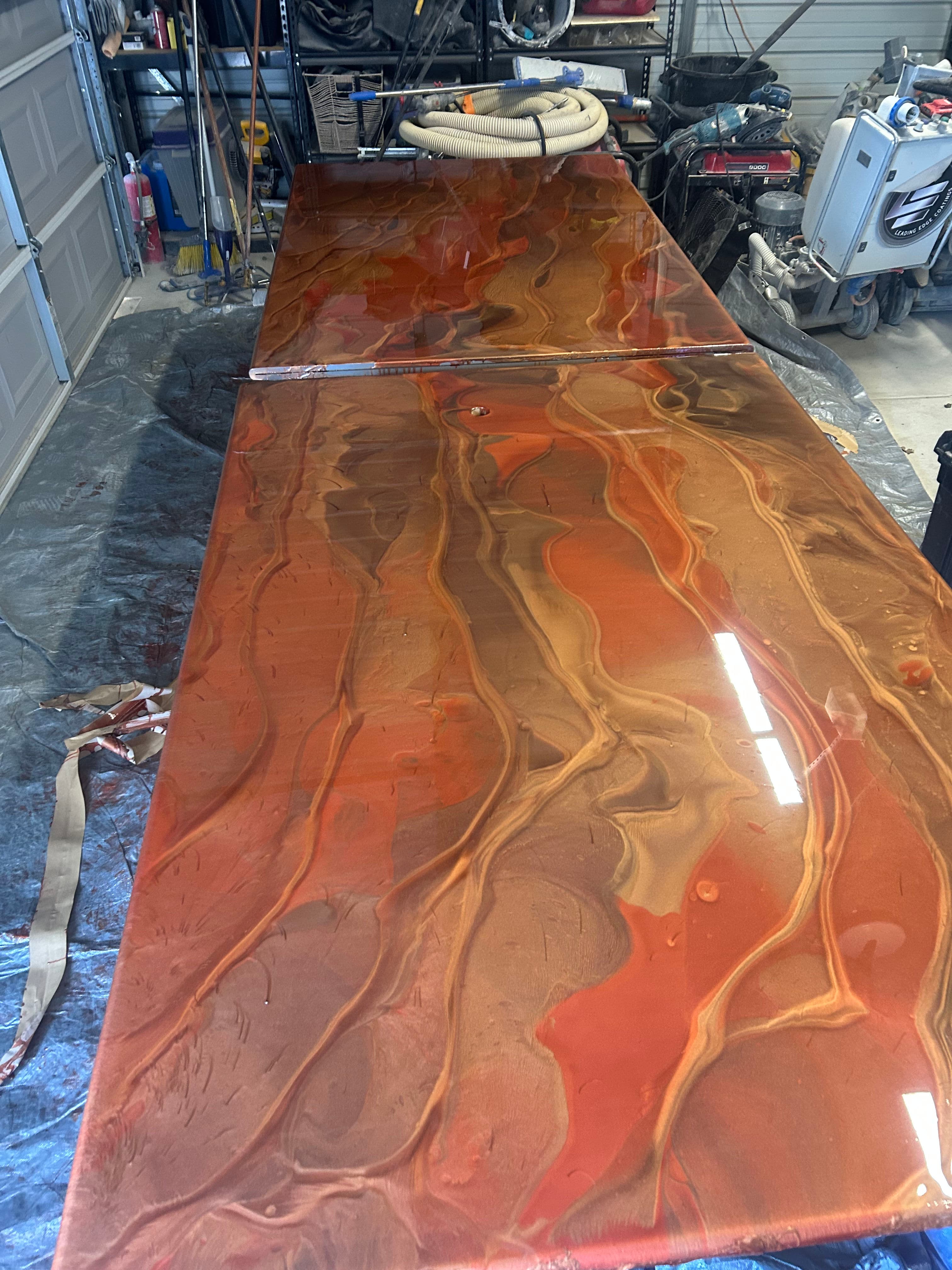 Project Custom Epoxy Countertops with a Bold Copper and Rust Finish image