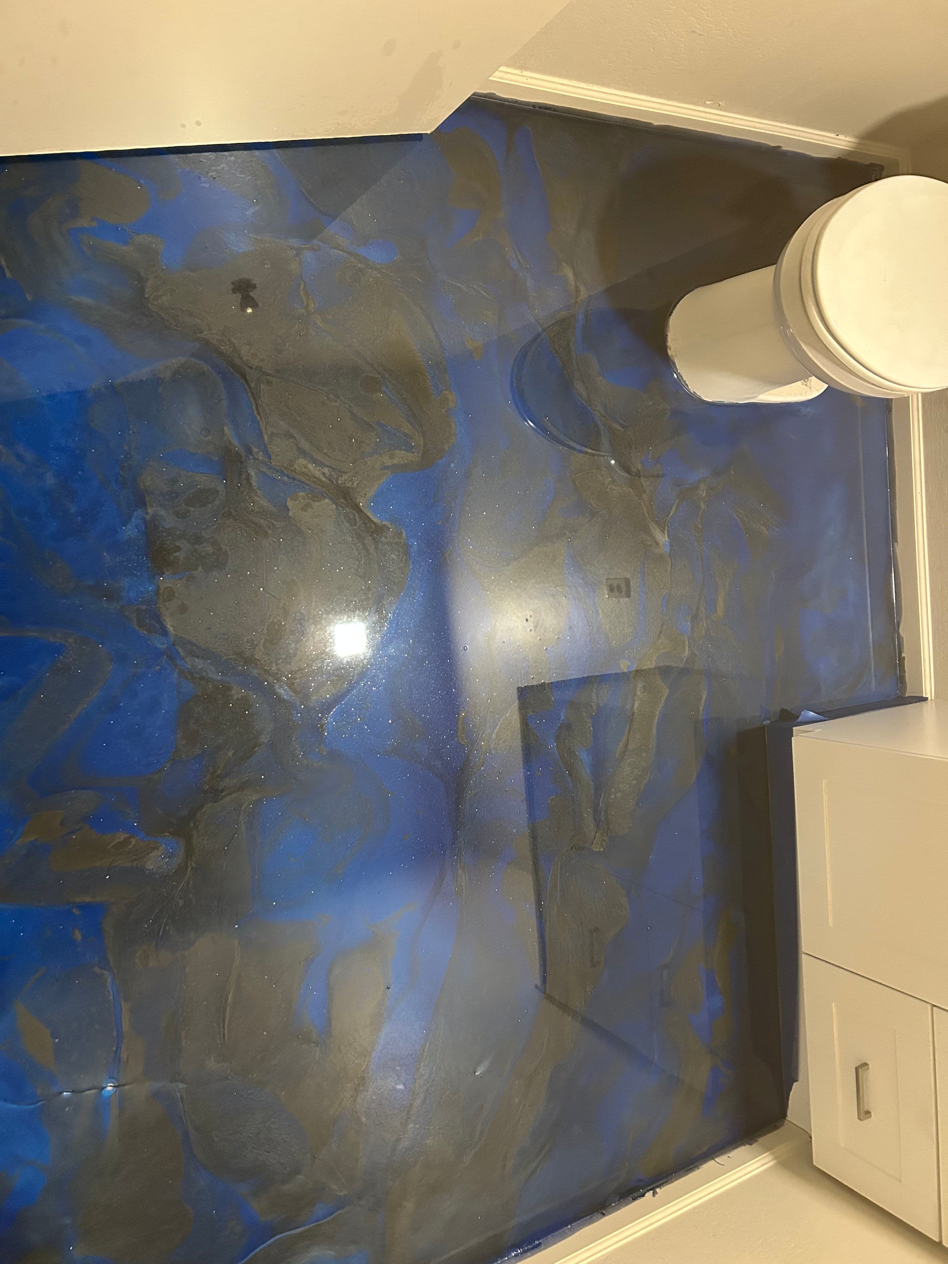 Project Blue Gray Metallic Epoxy Floors for a Bathroom and Office image