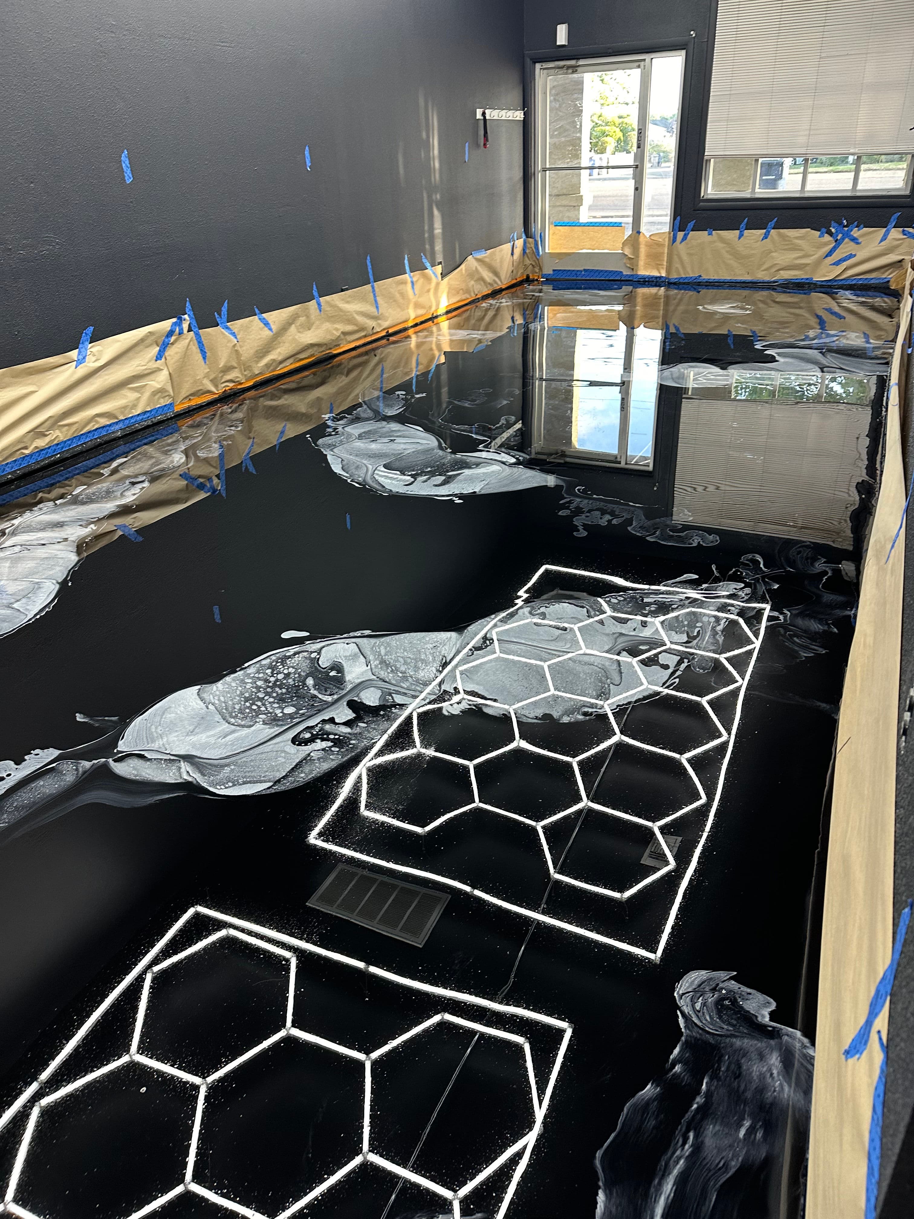 Project Custom Epoxy Metallic Floor Installation at Smiley's Barbershop image