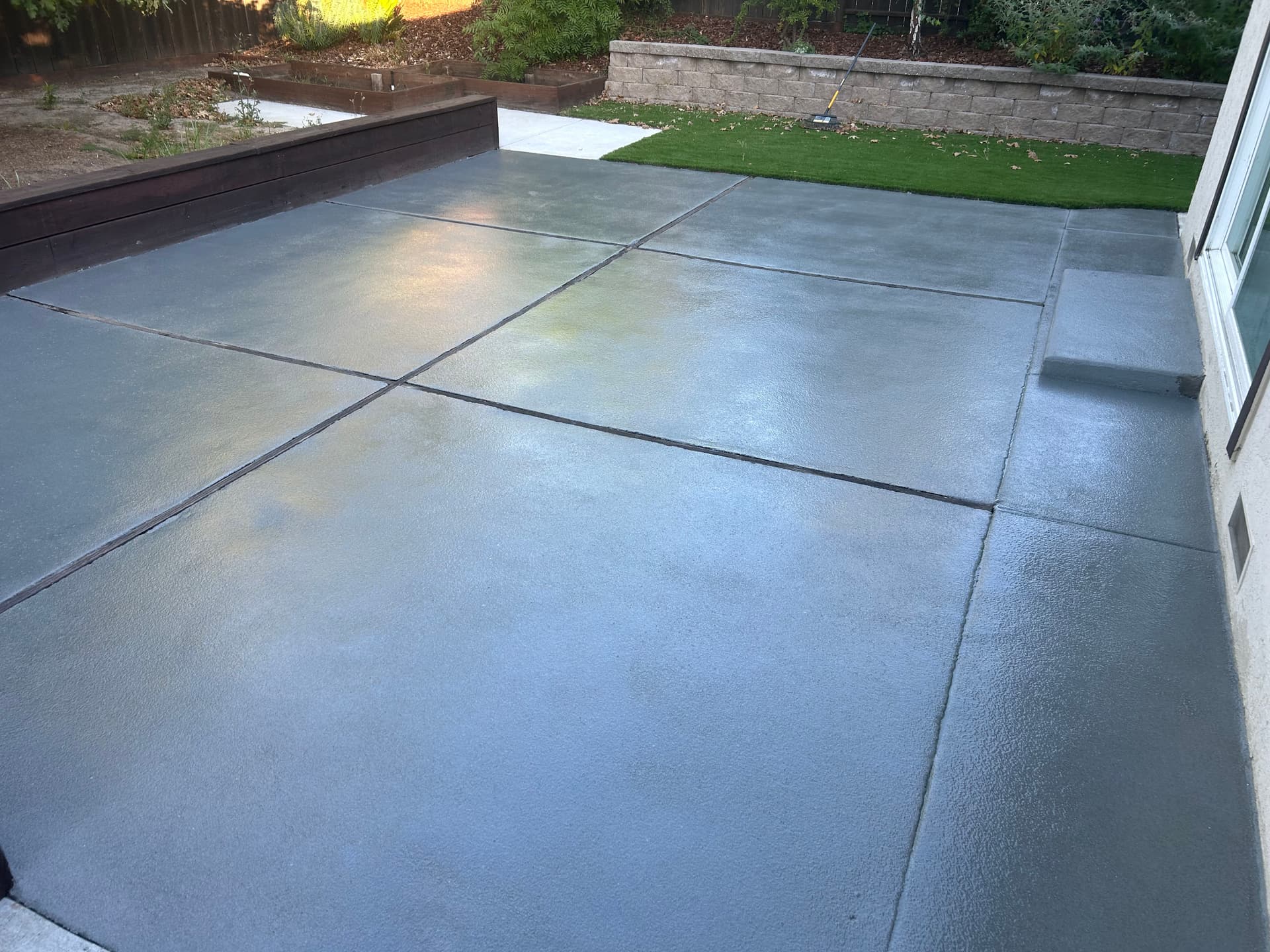 Gallery photos for Sand Broadcast Cement Overlay on a Backyard Patio: Image #1