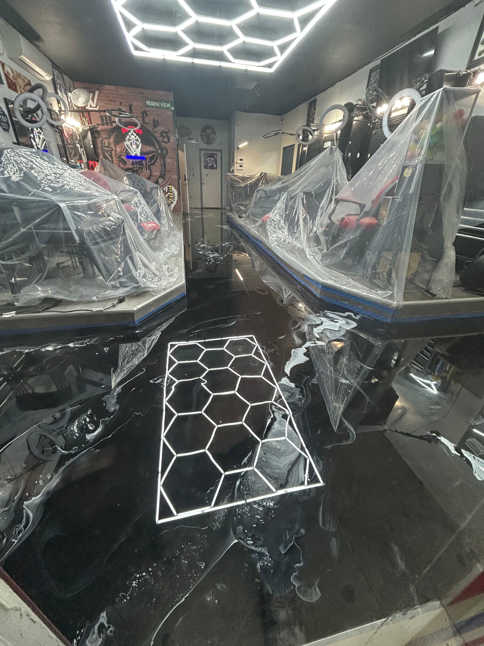 Gallery photos for Metallic Epoxy Floor Upgrade at Smiley's Barbershop: Image #7