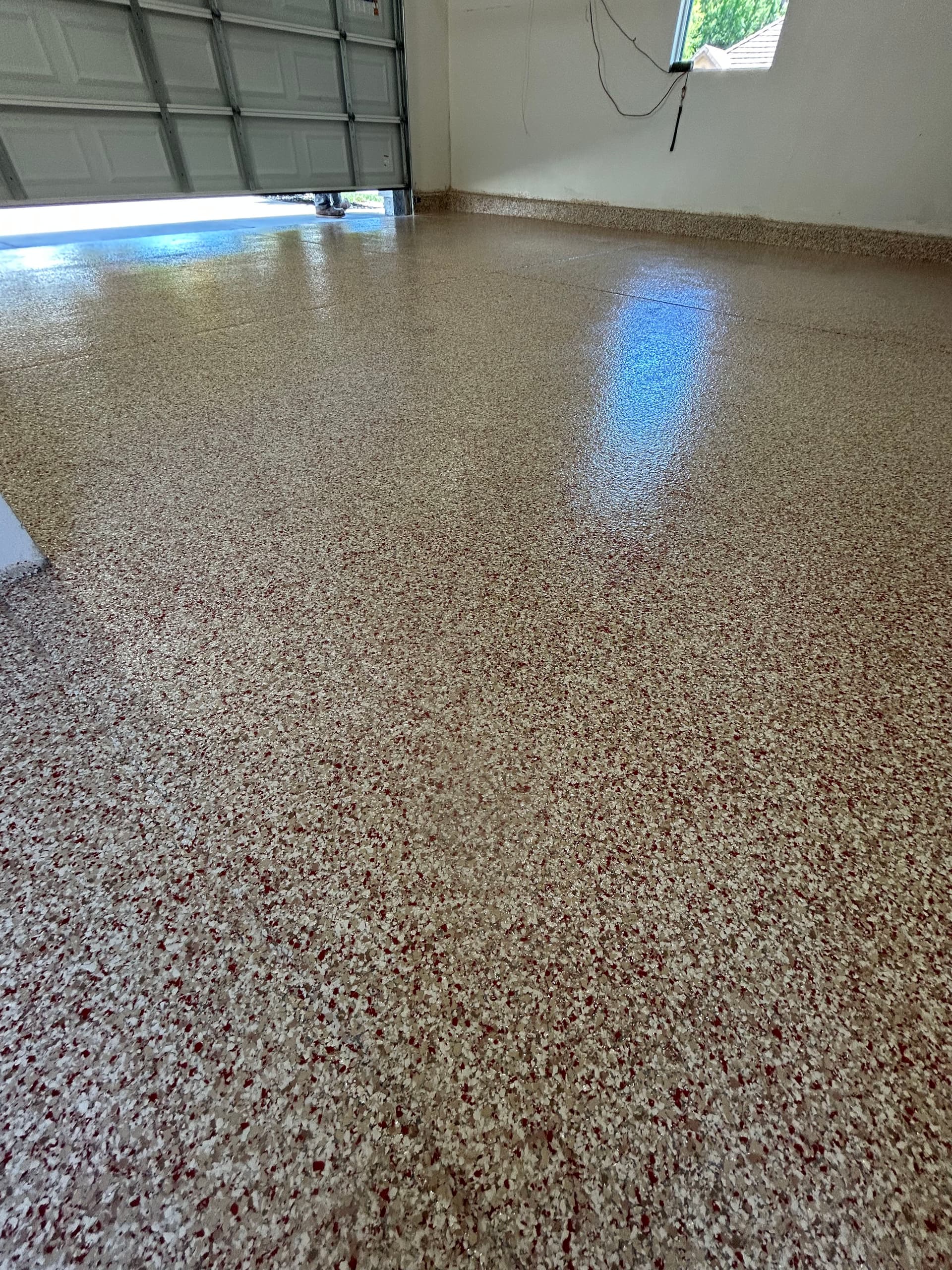 Gallery photos for Plain Concrete Garage Floor Gets a Full Flake Epoxy Upgrade: Image #1
