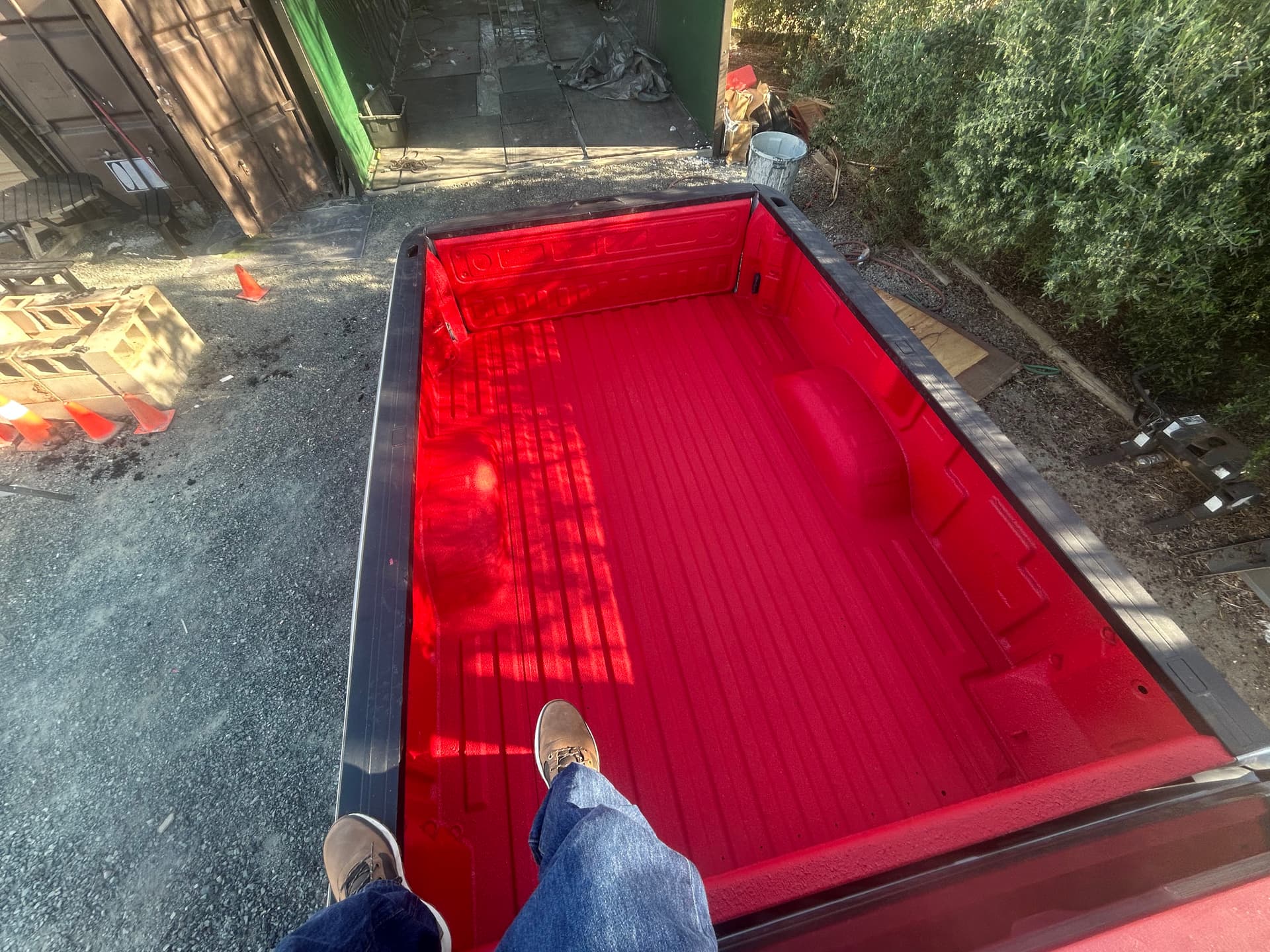 Gallery photos for Custom Red Pigmented Bedliner on a Chevy 2500 HD: Image #3