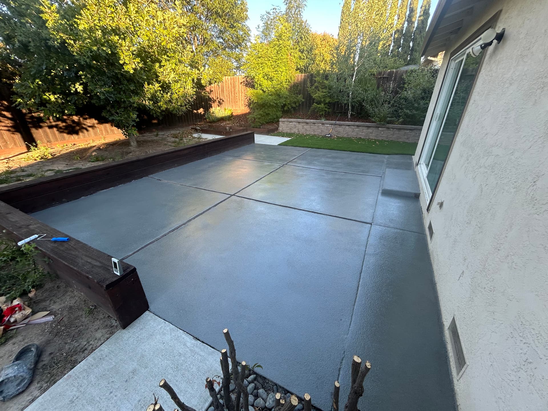Sand Broadcast Cement Overlay on a Backyard Patio image