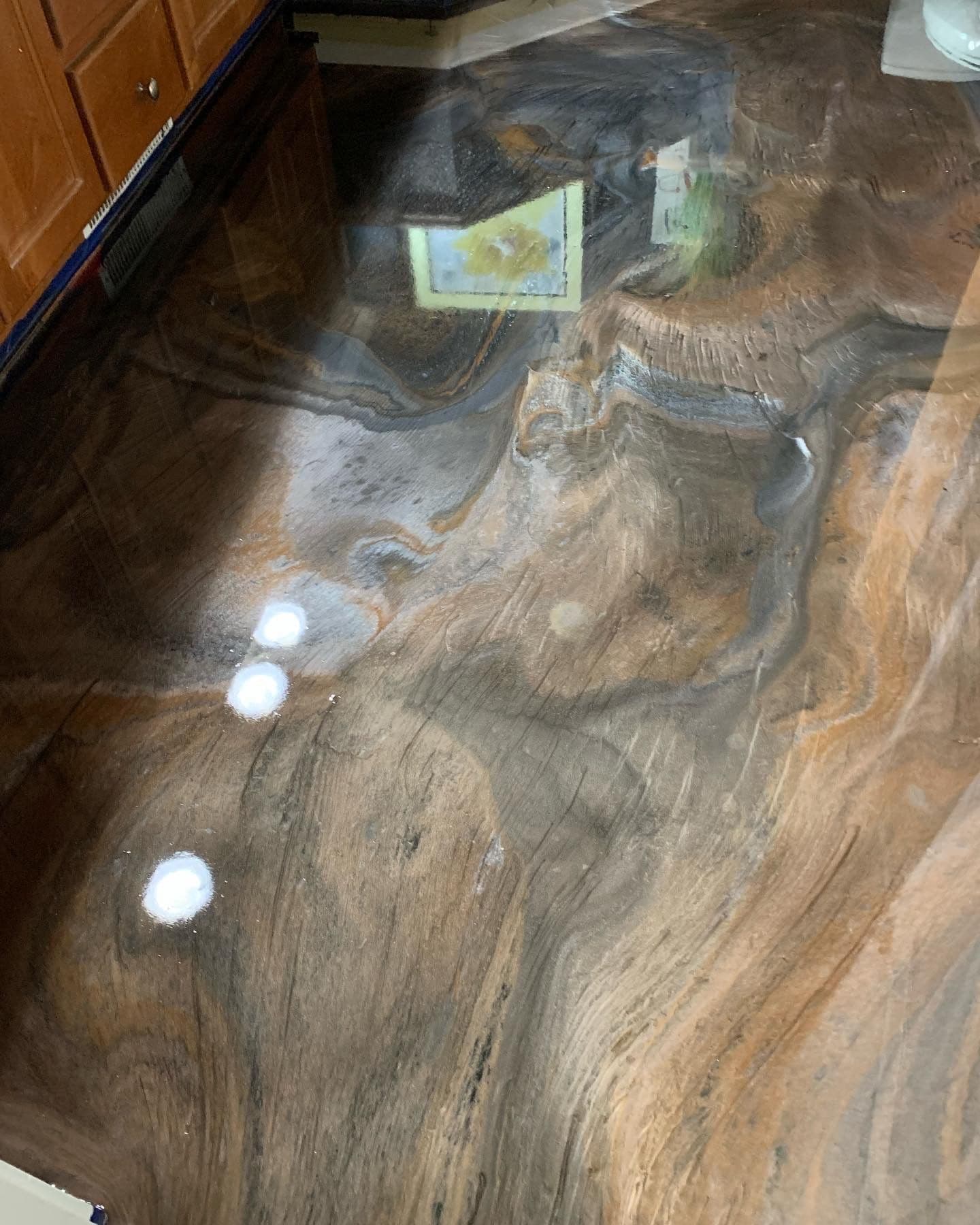 Gallery photos for Metallic Epoxy Bathroom Floor That Looks Like Natural Stone: Image #2