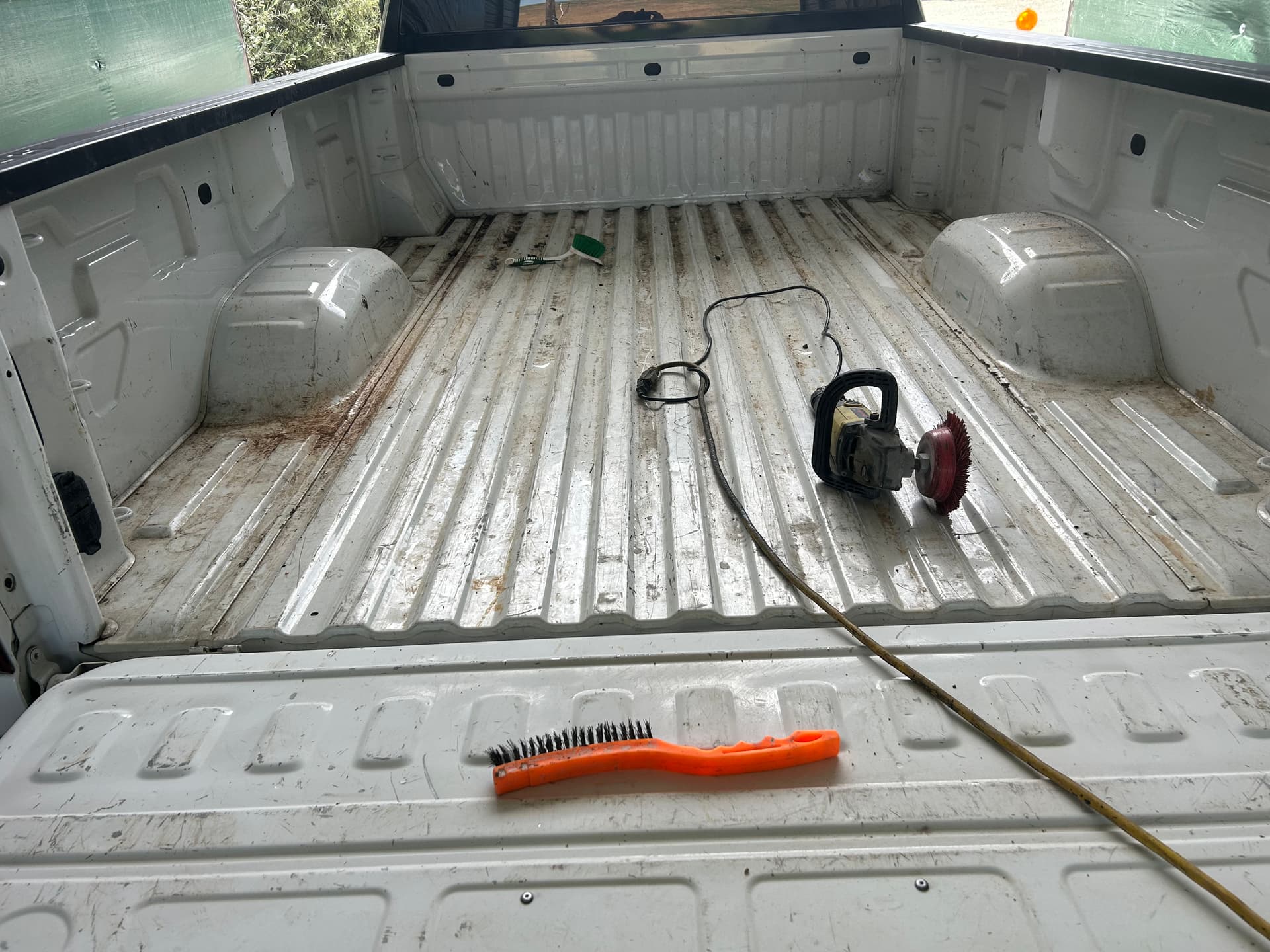 Gallery photos for Custom Red Pigmented Bedliner on a Chevy 2500 HD: Image #7
