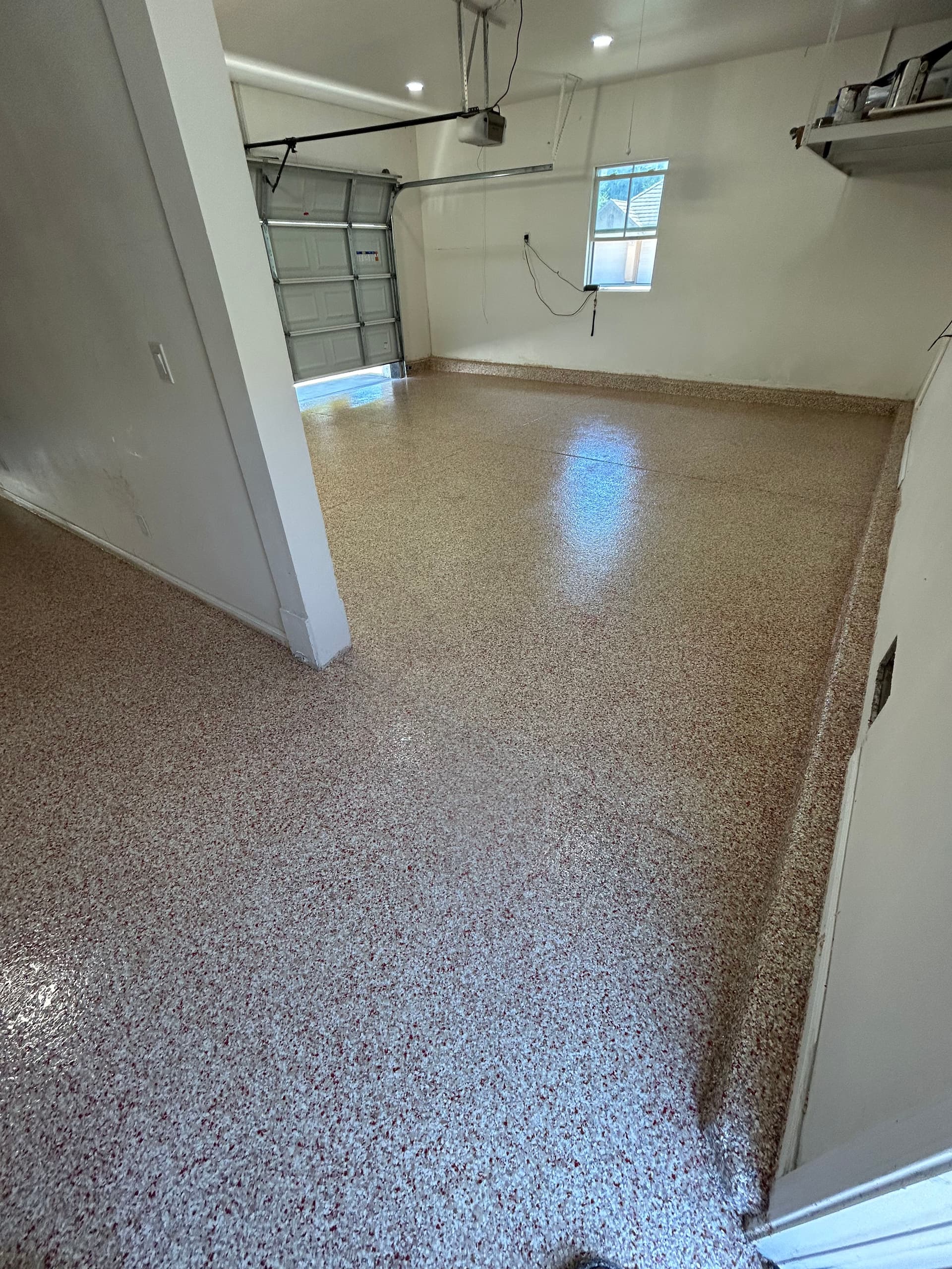 Plain Concrete Garage Floor Gets a Full Flake Epoxy Upgrade image